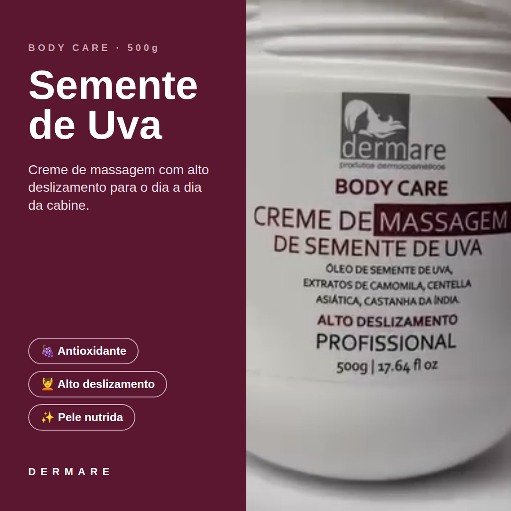 Creme de massagem de semente de uva - 500G